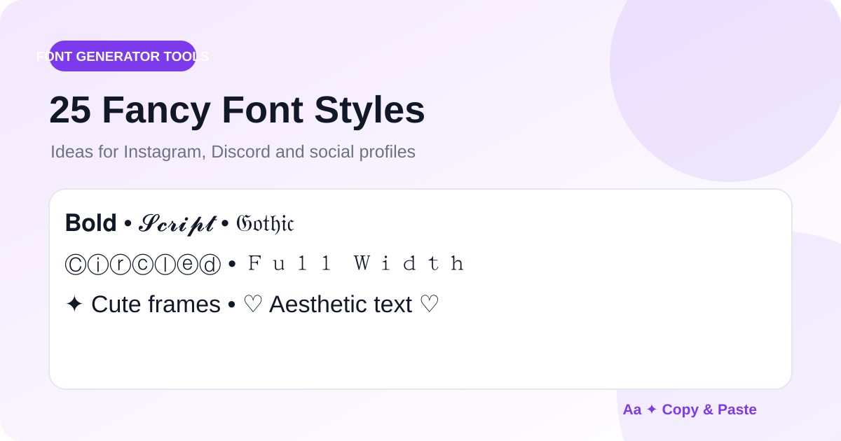 Fancy Unicode font styles for social media